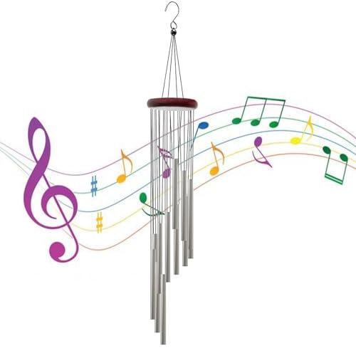 Tubi in Alluminio Campane a Vento,Scacciapensieri da Esterno,Campane a Vento,Sonaglio a Vento Metallo,Campanelli a Vento per Esterni,Scacciapensieri da Appendere per Arredo Giardino Cortile Natale