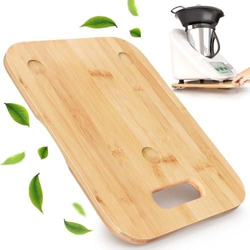 EBEAKA Tabla deslizante Thermomix TM6 Thermomix fabricada en madera de bambú y tiene un fondo cardán para libertad de movimiento y colocación segura, tabla deslizante para Thermomix