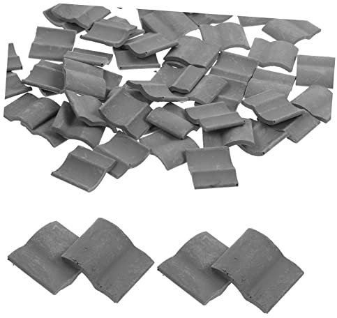 STOBOK Puzzle-Spielzeug 50 Stück Mini Ziegel Schindeln Gefälschte Fliesen Miniatur Zubehör Stiel Dachziegel Figuren Wandziegel Bodenbelag Maurer Lernspielzeug Mini Dachziegel Sandtisch