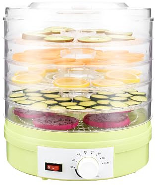 Kavolet Dörrautomat, Dörrgerät für Lebensmittel und Trockenfleisch mit 5 Trockengestellen, 350 W Dörrautomaten, 35–70 °C, Obsttrockner Dehydrator mit Übertemperatur-Sicherheitsschutz