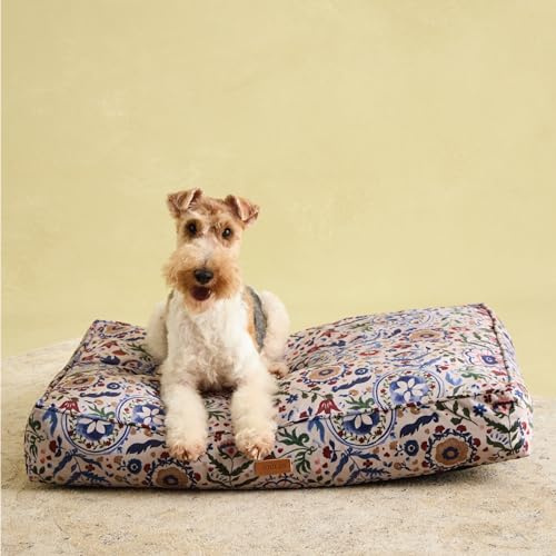 Rosewood x Joules Festival Floral Mattress for Dogs, Large Dog Bed, Thickly Padded, Non-Slip Base, Washable, Luxury Pet Bed for Large Dogs