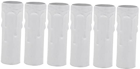 ETHZZLE 6stücke Kerzenhülsen Teardrop Design Kronleuchter Lampenfassung Abdeckung Weiß Für Europäische Kristallleuchter