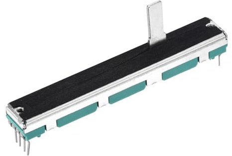 sourcing map Straight Double Linear Slide Potentiometer 6 Pin B50K 60mm(L) 45mm Travel 4x15mm Handle Fader Variable Resistors Mixer Electronic Potentiometer for Dimming Tuning