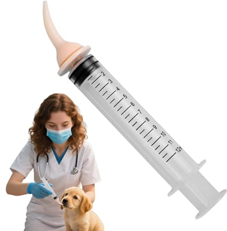 Pill Popper para Gatos | Jeringa de píldora para Gatos de 12 ml, de Apertura de pezón, Suministro de Mascotas para Uso Diario, alimentación de Alimentos líquidos, Cachorros, Agua de Viaje en