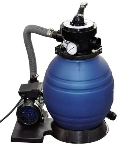 Homgoday Bomba Filtro de Arena 400 W 11000 l/h manómetro fácil Lectura