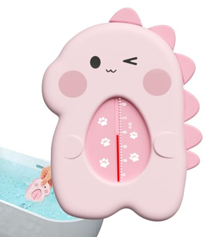 Ylnailky Termómetro De Baño Infantil Con Diseño De Dibujos Animados | Termómetro De Ambiente Y Agua Con Forma De Dinosaurio - para Bebé Impermeable y Preciso para Niños y Niñas en Ducha o