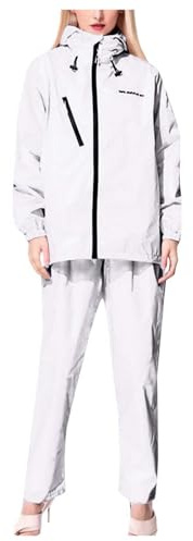 Celanisai Traje de lluvia impermeable para mujer, traje de pantalón para exteriores, 2 piezas, chubasquero y pantalones de lluvia, impermeable y resistente al viento, softshell para la lluvia, traje