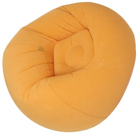 JOINPAYA Poltrona a Sacco Gonfiabile Portatile Floccato Arancione Divano Relax Gonfiabile per Esterni Sdraio ad Aria da Campeggio Picnic e Viaggi All’Aperto Gonfiaggio Rapido e