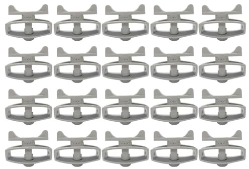 Lawnoval Tenditore per recinzione metallica con manico girevole, confezione da 20 pezzi, per recinzione in rete metallica in plastica, cavo metallico e filo di lavaggio, grigio