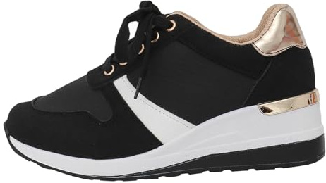 Sneakers dam med klack, ortopediska sneakers breda fötter andas promenadskor bågestöd sportskor unisex cykelskor platå träningsskor halkfria damskor löparskor