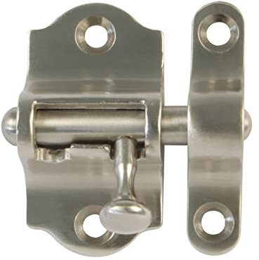 Amig - Pasador de Sobreponer para Puertas Mod.720-40 x 70 mm - Pestillo de Seguridad para Cierre Horizontal - De Latón con Acabado Cromado Mate - Incluye Tirafondos