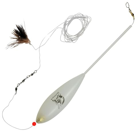 Dieter Eisele Sbirolino 25g Vorfach mit Fliege zum Meerforellenangeln, Sbirolino-System, Braun, Tropfenform, Fishing Weight