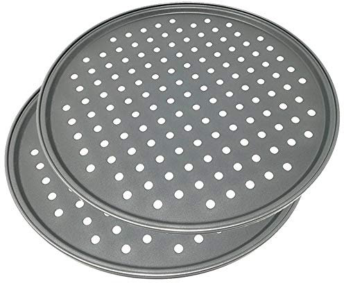 Space Home- Juego de 2 bandejas de Horno Antiadherentes - Bandeja para Hornear Pizza - Rejilla de Horno - 32 cm.