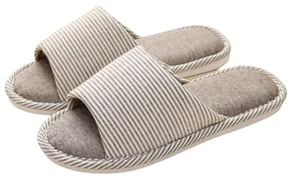 AioTio Pantoufle Confortable antidérapante en Lin et Coton décontracté pour Femmes et Hommes (café, Adult, Men, Numeric_41, Numeric_Range, EU_Footwear_Size_System, Numeric_42, Medium)