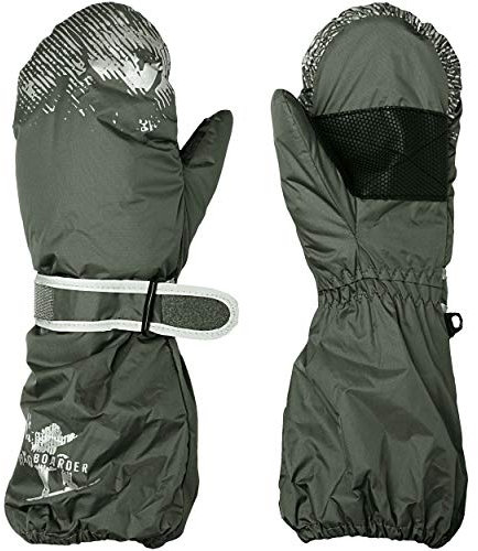 alles-meine.de GmbH Fausthandschuhe/Fäustlinge - Farbe & Größenwahl - Größe 7 bis 9 Jahre - mit langem Schaft - Oliv grün/grau - LEICHT anzuziehen ! mit Daumen wasserdicht ..