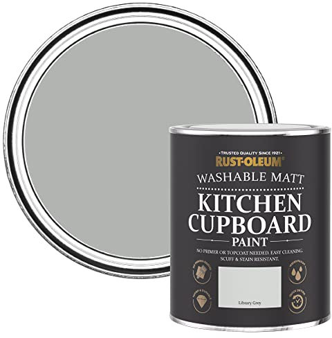 Rust-Oleum Grey Kitchen Cupboard Paint in Matt Finish - Library Grey 750ml