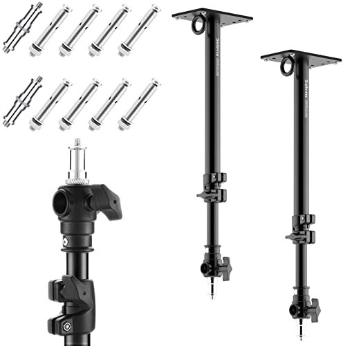 Selens Wandmontage Ausleger Boom Arm 55CM, Fotografie Wand Deckenmontage Arm 2 Stück Einstellbare Länge mit 3/8 1/4 Gewinde Universal Adapter für Fotostudio Videoleuchten Regenschirme Reflektoren