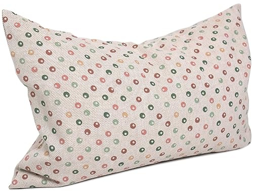 Cuscino di salvia - Cuscino profumato alle erbe 30x20cm - Tessuto biologico Pois multicolore + fodera interiore supplementare bio - 100% genuino. Salvia + Spelte di farro bio