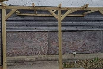 Premium Wooden Lean-to Pergola Kit – Handcrafted Sculpted Rafters for a Stylish Outdoor Retreat (3 X 3 m)