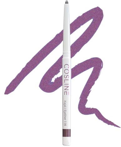 COSLINE Kajal Eyeliner Malve 116, Lila, Wasserfester Kajal, Verschmiert nicht, Fliederfarbener Lidstrich, Weiches Auftragen, Starke Pigmentierung, Vegan, Made in Germany
