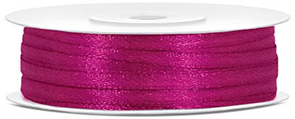 Rotolo Nastro Satin FUCSIA H 3 mm X 50 Mt - Raso Decorazione Bomboniere Matrimonio Fuxia