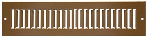 HVAC Premium 4 x 12 [Duct Opening] Toe Kick Vent Grille - HVAC Register Cover [Outer Dimensions: 5.5 X 13.5] - Brown