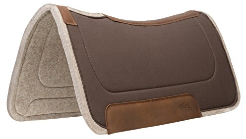 Weaver Leather Canvas Top, Contoured Saddle Pad - Wool Felt Liner, Chocolate, 32 x 32, 35-9355-CL