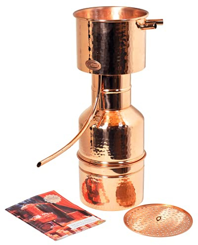 CopperGarden Kupfer Destille LEONARDO 2 Liter I Kleindestille nach Dr. Helge Schmickl mit Aromasieb I Legales Destilliergerät für ätherische Öle/Hydrolate/Düfte/destilliertes Wasser etc.