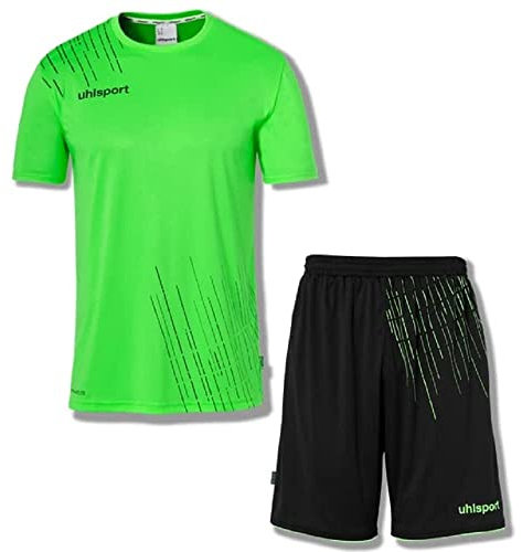 Uhlsport Herren Score 26 Fußball Trikot-Set - Fußball-Set Bestehend Aus Trainings-Shirt Und Trainings-Hose, Fluo Grün/Schwarz, M EU