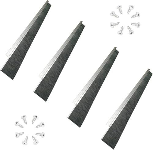 Door Bottom Brush Sweep 39.37 Retsun Aluminum Door Sweep with 1 1/2 PP Bristles, Heavy Duty Weather Stripping Draft Stopper for Exterior, Garage & Commercial Doors (12 FT, 1.5 in, 4 Sets)