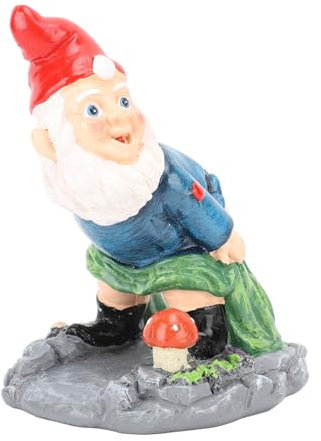Mooning Gnome Statue, Cheeky Funny Garden Gnome Statues Decoration with Drainage, Naughty Classic Cute Dwarfs Figurines Ornament, Durable Resin Decor for Patio Yard Lawn Porch
