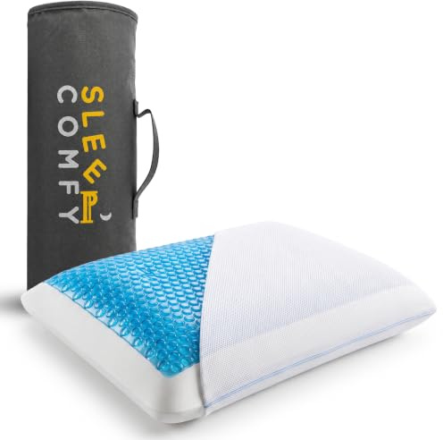 SLEEP COMFY Premium Memory-Schaum Gelkissen – Orthopädische Nackenstütze, Kühlgel-Technologie für alle Schlafpositionen (Sommer- und Winterkomfort), Oeko-Tex Zertifiziert