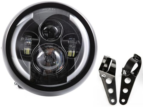 Faro moto Faro anteriore 7,5 pollici Led moto faro per cafe racer bobber chopper