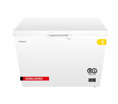 Corberó - Congelador Arcón | CCHH30024E | 287L | Control Electrónico Con Display | Luz LED | Tirador y 1 Cesta Interior | 4 Ruedas | 40 Db | Blanco