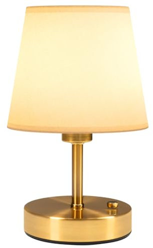 EppieBasic Rechargeable Table Lamp Cordless: Fast Charging & Long Lasting - 2700K Warm Light Vintage Small Gold Lamps for Women Housewife - Living Room Bedroom