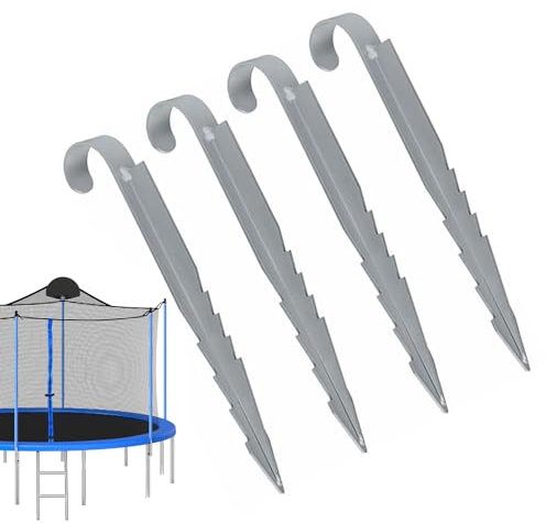 lisutupode Trampolinwindsteigel, insertos de trampolín de alto rendimiento, ganchos de reparación para suelo, juego de 4 anclajes de fijación para láminas de invierno oscilante, herramientas de