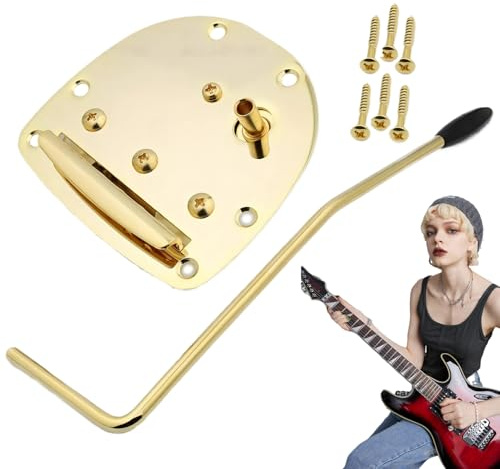 Tremolo Bridge - elektrisk gitarrstabilisatorenhet | byte av zinklegering | Vintage musikinstrumentdel för gitarrist | Uppgraderingstillbehör