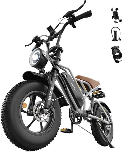 VARUN Electric Bike, 16 x 4.0 Fat Tire E-Bike with 48V 624Wh Battery, Max 100KM Range, LCD Display with 5 PAS, Full Suspension & Indicators, All-terrain Electric Dirt Bike for Adults and Teens