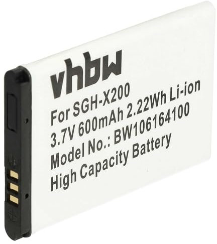 vhbw Akku kompatibel mit Samsung GT-E1190, GT-E1200, GT-E1200i, GT-E1230, GT-E1310B, GT-E2350, GT-E2350B Handy Smartphone Telefon (600mAh, 3.7V, Li-Ion)