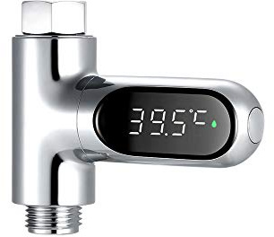 Shower Thermometer, LED Digital Display 0~100℃ Baby Bath Water Thermometer Celsius/Fahrenheit Display 360° Rotating Screen for Home Kitchen Bathroom