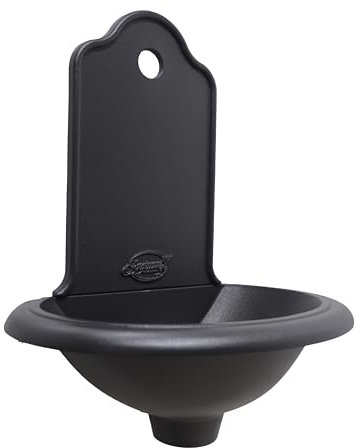 Fonderia Bongiovanni | Fontaine de jardin | Fontaine murale | Modèle Ronda| couleur anthracite fonte |sans robinet | pour maison jardin | fontaine d'extérieur| fontaine de jardin extérieur