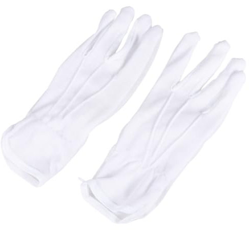 HOMSFOU 5paare Weiße Baumwollhandschuhe Arbeitshandschuhe Schutzhandschuhe Mit Anti-rutsch-punkten Für Industrie Garten Reinigung Schmuckinspektion Leichte Dehnbare Schutzhandschuhe Einhei