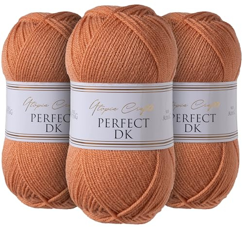 Utopia Crafts DK Double Knitting Yarn 3x 100g (Potters Clay)