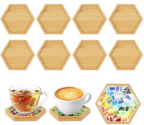 8 Pièce Dessous de Verre Vides en Bambou
