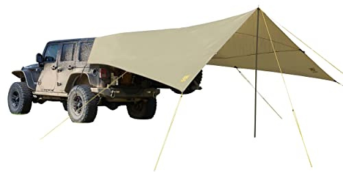 Slumberjack SJK Roadhouse Tarp, Hunting Camping & Overland Shelter Protects from Rain & Sun (Khaki)