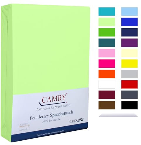 Camry Spannbettlaken 140x200cm - 160x200cm Hellgrün Baumwolle Bettlaken Jersey Spannbetttuch Oeko-Tex 100