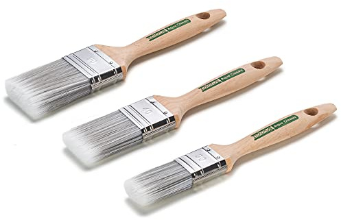 Colorus Profi Lackierpinsel Set 3-teilig (30/40/50 mm) – Flachpinsel mit Kunstborsten & Buchenholzgriff – Malerpinsel Set für Lacke, Lasuren & Wandfarbe – Rostfrei
