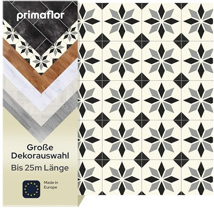 Primaflor PVC Bodenbelag Meterware - TURIN, Fliese Sintra 099M, 2,00m x 3,00m, Vinyl-Boden in Fliesenoptik für Küche, Wohn- und Badezimmer, Hochwertige Auslegware, Anti-Rutsch Oberfläche