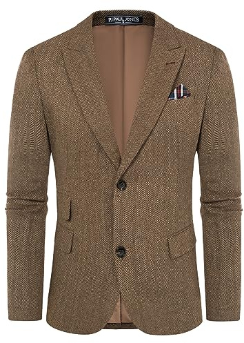 PJ PAUL JONES herr, vintage, fiskbensmönster, tweed, blazers, brittisk ullblandning, sportjacka, jacka, XXL