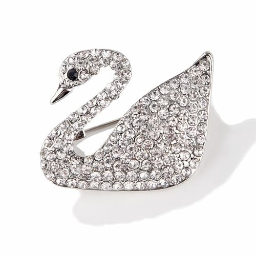 JINZIJINYU Broche En Strass Broche Cygne En Argent Pour Femmes Diamant Brillant Broche Pour Hommes Accessoires Pour Vêtements En Alliage Broche Animal